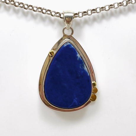 Lapis Lazuli Teardrop Pendant with Gold Detailing KPGJ3827 - Nature's Magick