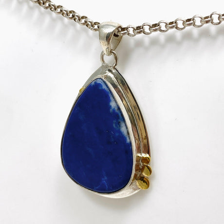 Lapis Lazuli Teardrop Pendant with Gold Detailing KPGJ3827 - Nature's Magick