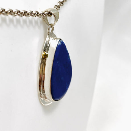 Lapis Lazuli Teardrop Pendant with Gold Detailing KPGJ3827 - Nature's Magick