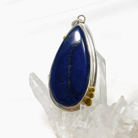 Lapis Lazuli Teardrop Pendant with Gold Detailing KPGJ3828 - Nature's Magick