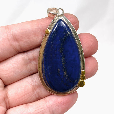 Lapis Lazuli Teardrop Pendant with Gold Detailing KPGJ3828 - Nature's Magick