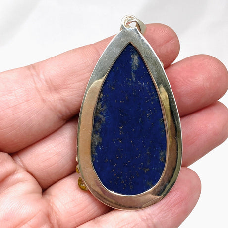 Lapis Lazuli Teardrop Pendant with Gold Detailing KPGJ3828 - Nature's Magick