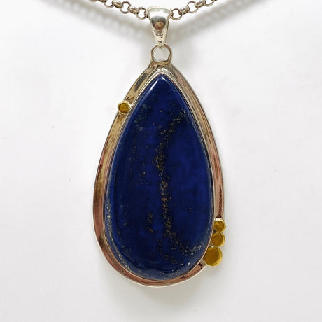 Lapis Lazuli Teardrop Pendant with Gold Detailing KPGJ3828 - Nature's Magick