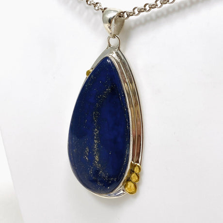 Lapis Lazuli Teardrop Pendant with Gold Detailing KPGJ3828 - Nature's Magick