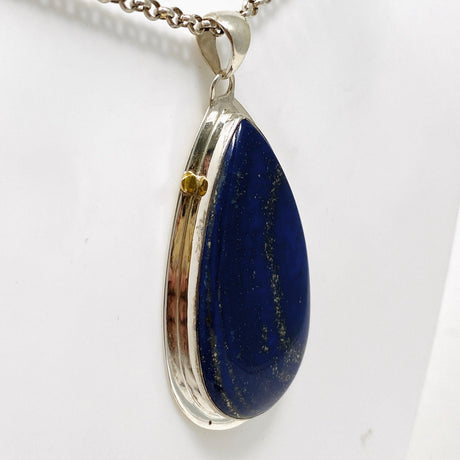 Lapis Lazuli Teardrop Pendant with Gold Detailing KPGJ3828 - Nature's Magick