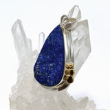 Lapis Lazuli Teardrop Raw Pendant with Brass Accents KPGJ4853