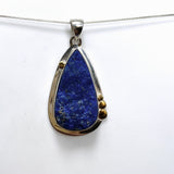 Lapis Lazuli Teardrop Raw Pendant with Brass Accents KPGJ4853