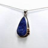 Lapis Lazuli Teardrop Raw Pendant with Brass Accents KPGJ4853