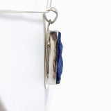 Lapis Lazuli Teardrop Raw Pendant with Brass Accents KPGJ4853