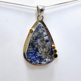 Lapis Lazuli Teardrop Raw Pendant with Brass Accents KPGJ4854