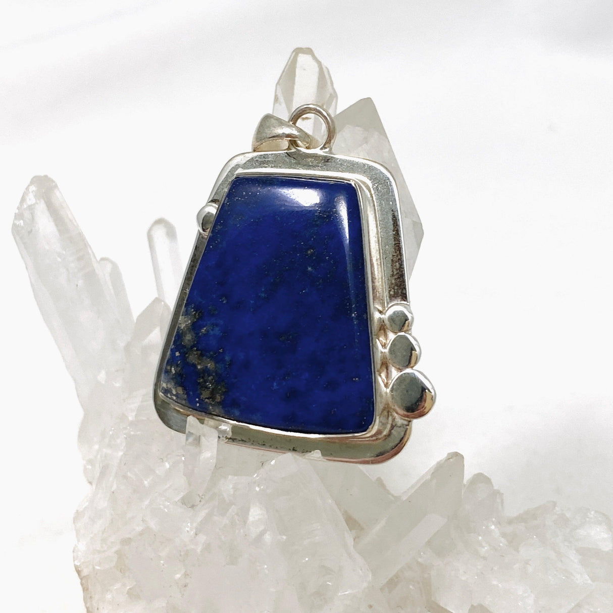 Lapis Lazuli Trapesium Pendant with Silver Detailing KPGJ3820 - Nature's Magick