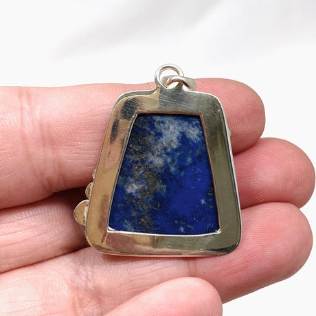 Lapis Lazuli Trapesium Pendant with Silver Detailing KPGJ3820 - Nature's Magick