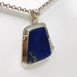 Lapis Lazuli Trapesium Pendant with Silver Detailing KPGJ3820 - Nature's Magick