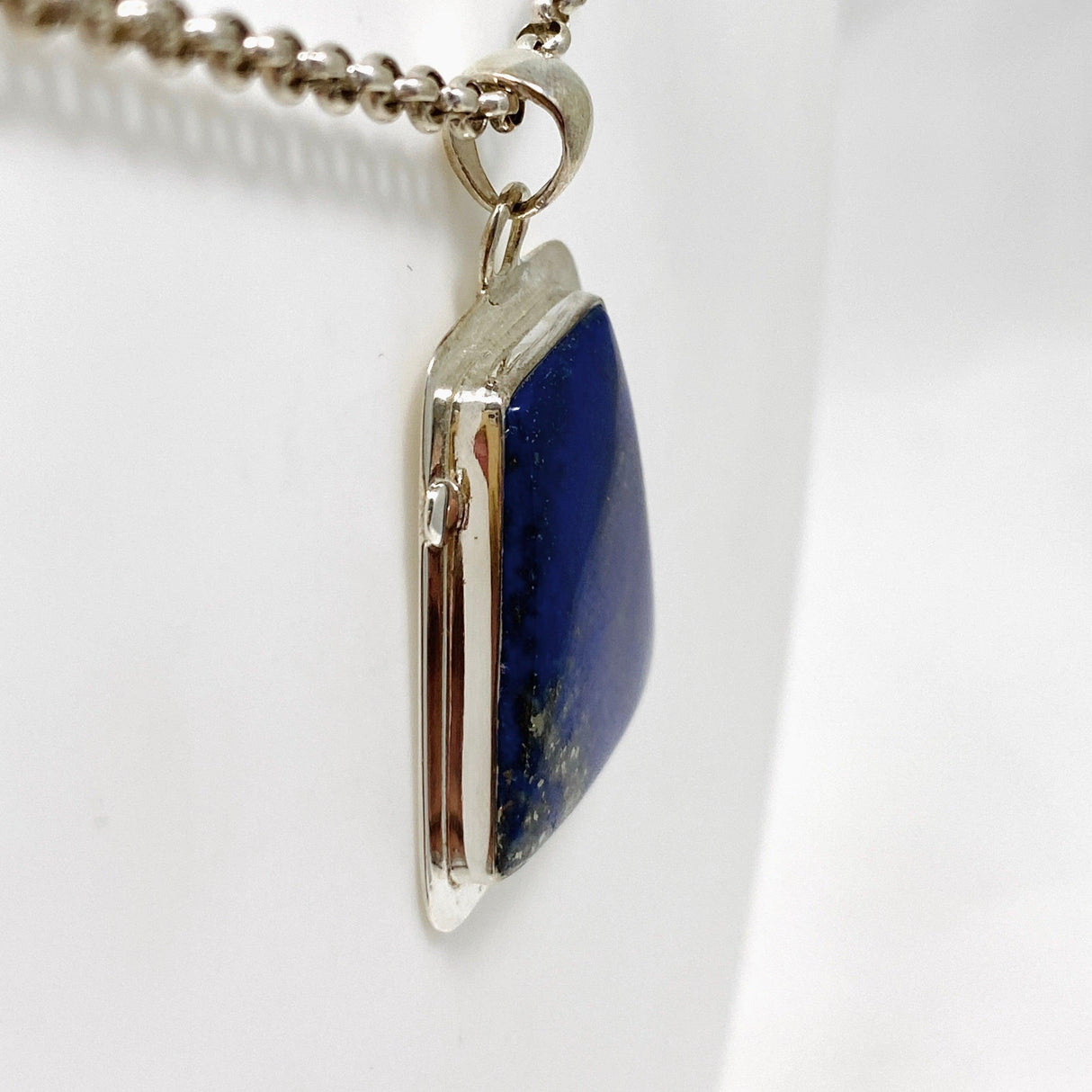 Lapis Lazuli Trapesium Pendant with Silver Detailing KPGJ3820 - Nature's Magick