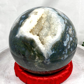Large Moss Agate Sphere MOSB-01 - Nature's Magick