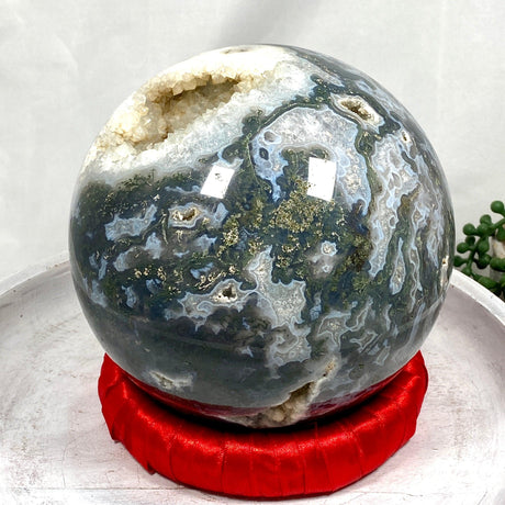 Large Moss Agate Sphere MOSB-01 - Nature's Magick