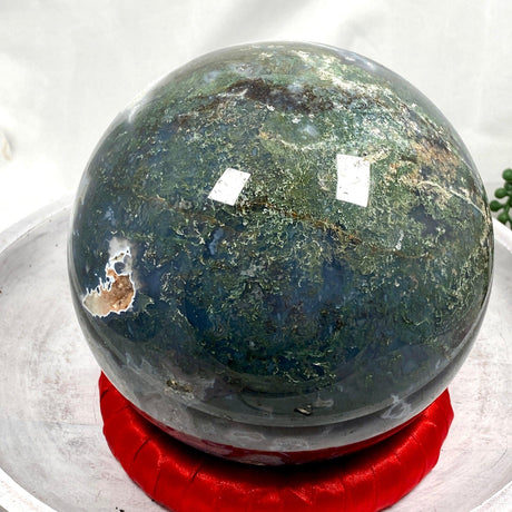 Large Moss Agate Sphere MOSB-01 - Nature's Magick