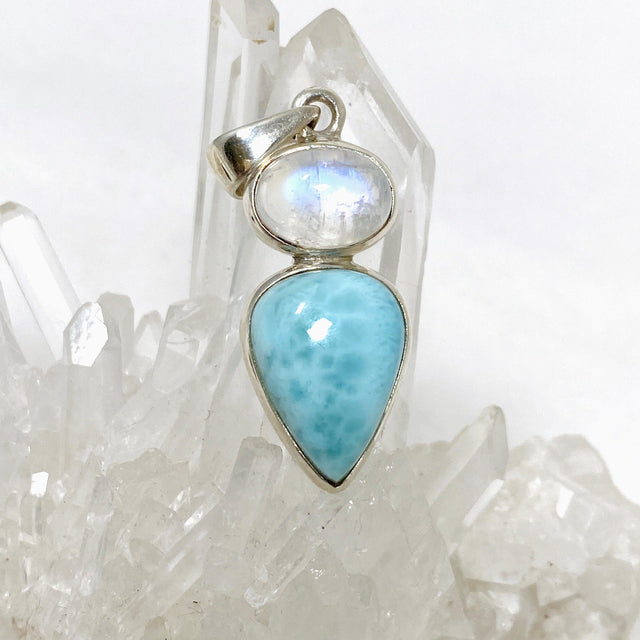 Larimar and Moonstone Multi-stone Pendant PPGJ735 - Nature's Magick