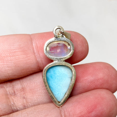 Larimar and Moonstone Multi-stone Pendant PPGJ735 - Nature's Magick