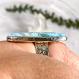 Larimar freeform beaten band ring s.11 KRGJ2181 - Nature's Magick