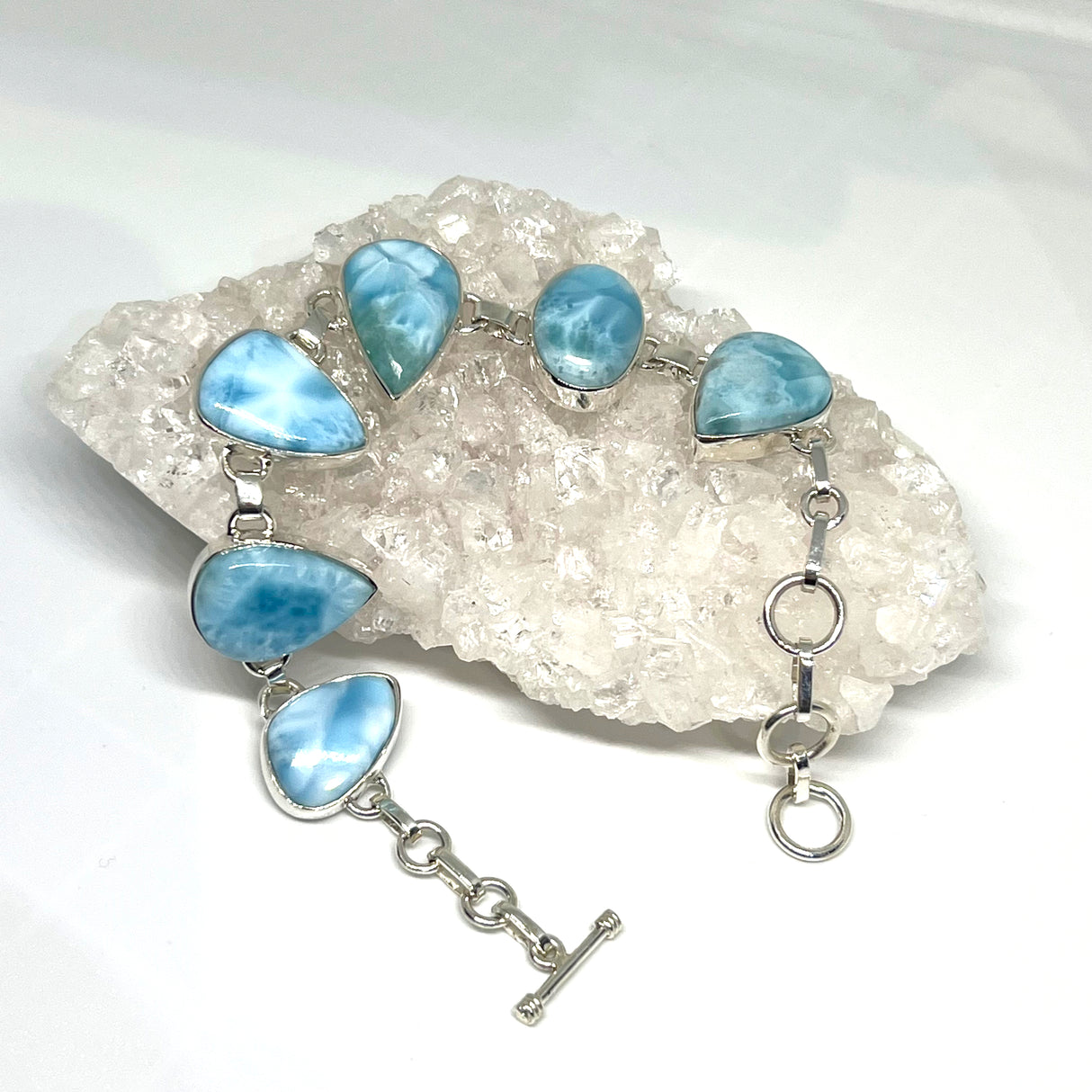 Larimar Multi-stone Cabochon Bracelet HBGJ-02