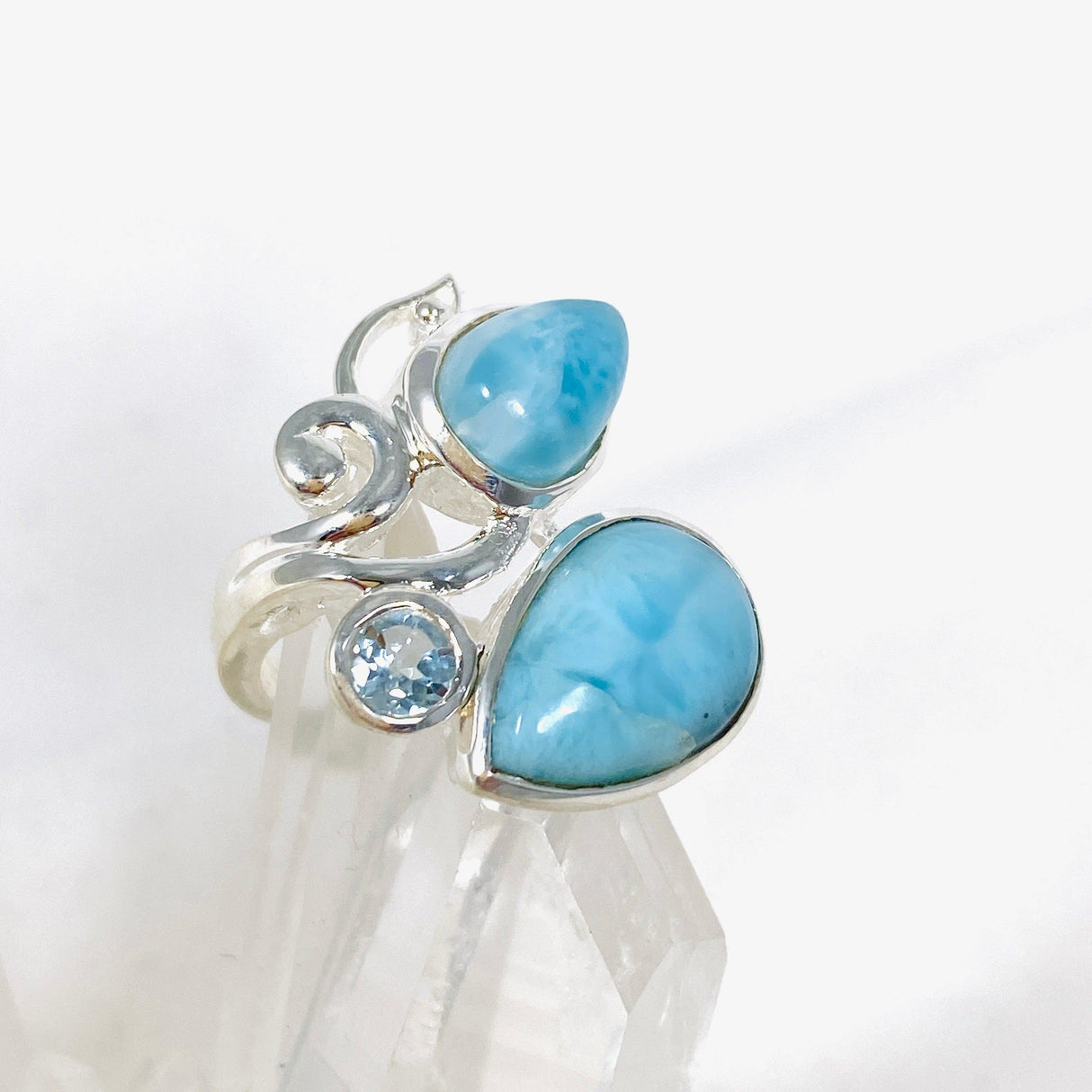 Larimar Multi Stone Ring Size 6 KRGJ3091 - Nature's Magick