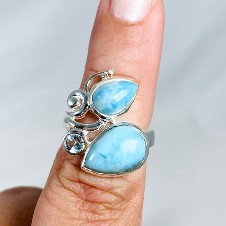 Larimar Multi Stone Ring Size 6 KRGJ3091 - Nature's Magick