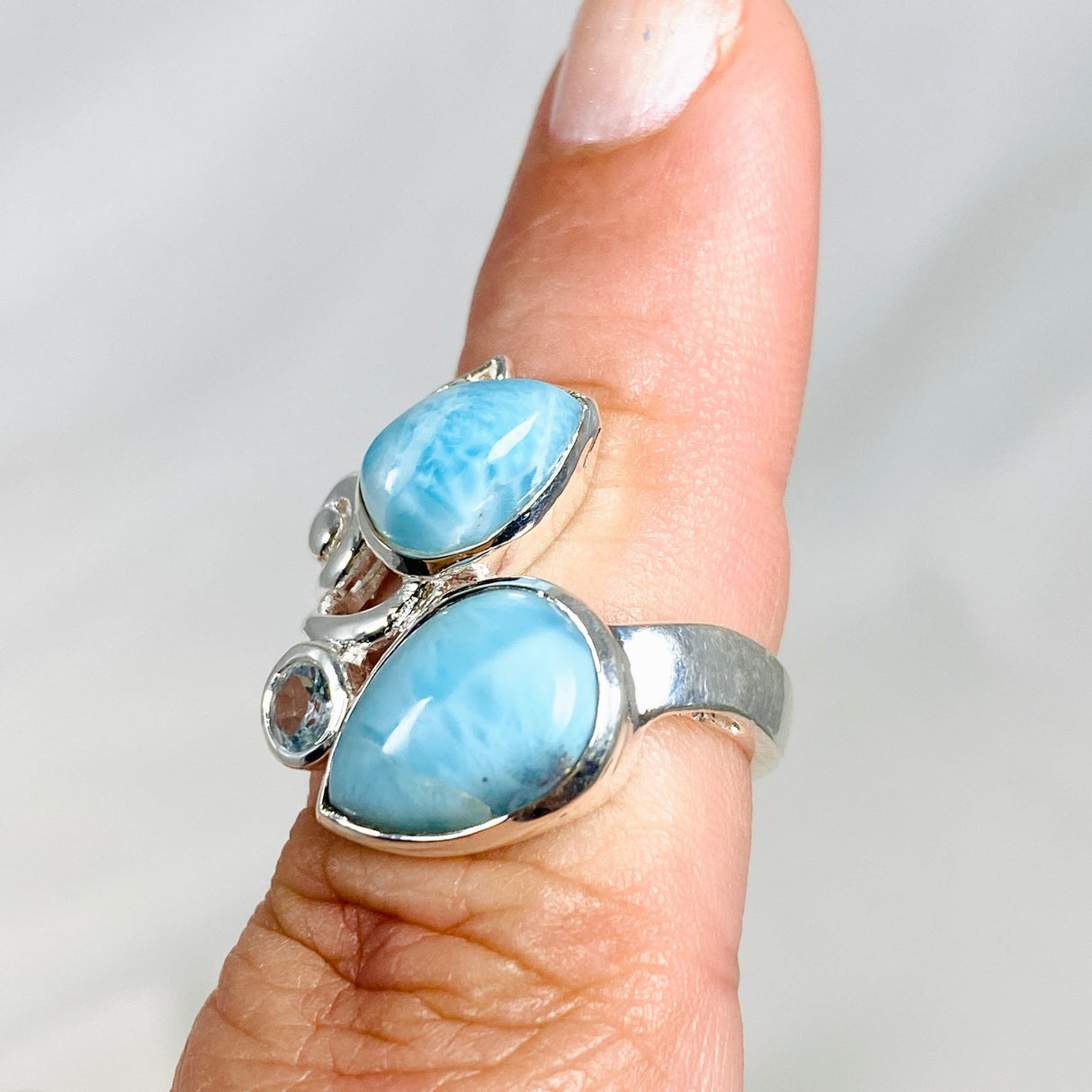 Larimar Multi Stone Ring Size 6 KRGJ3091 - Nature's Magick