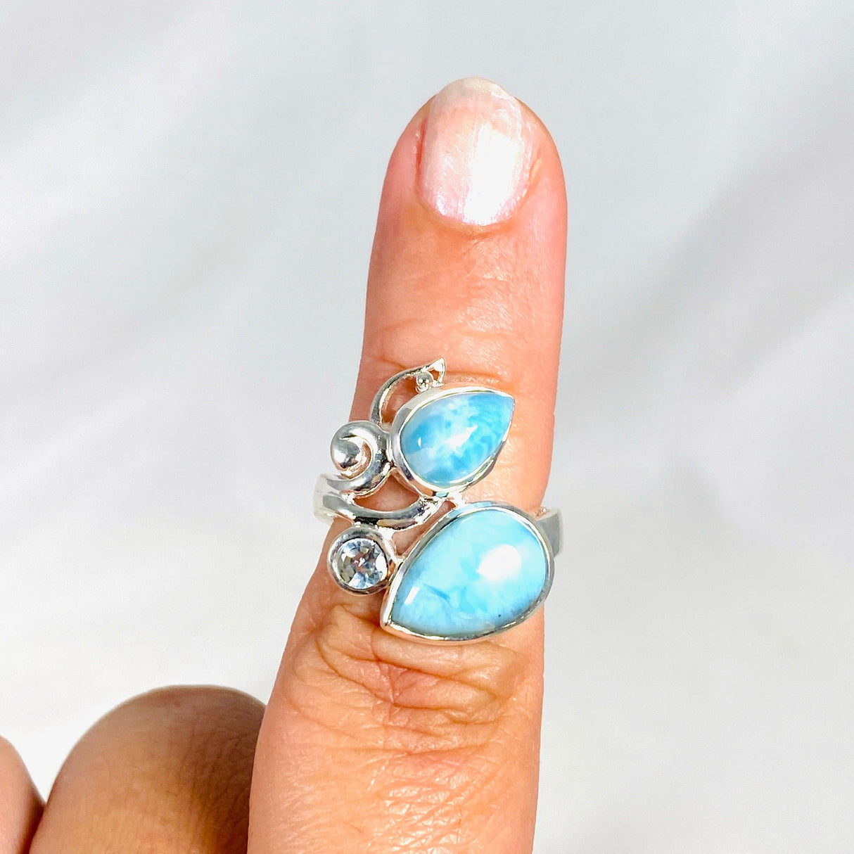 Larimar Multi Stone Ring Size 6 KRGJ3091 - Nature's Magick