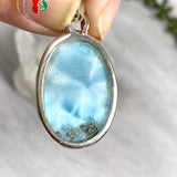 Larimar oval pendant KPGJ2818 - Nature's Magick