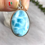 Larimar oval pendant KPGJ2818 - Nature's Magick