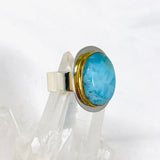 Larimar Oval Ring with Brass Detailing Size 10 KRGJ3104 - Nature's Magick