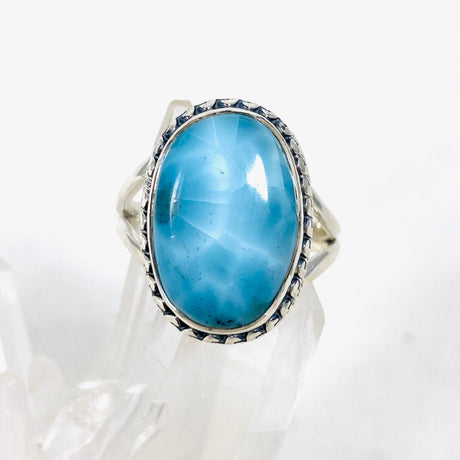 Larimar Oval Ring with Filagree Size 10 KRGJ3106 - Nature's Magick