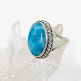 Larimar Oval Ring with Filagree Size 7 KRGJ3105 - Nature's Magick