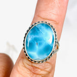 Larimar Oval Ring with Filagree Size 7 KRGJ3105 - Nature's Magick