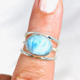 Larimar Oval Ring with Three Band Detailing Size 6 KRGJ3102 - Nature's Magick