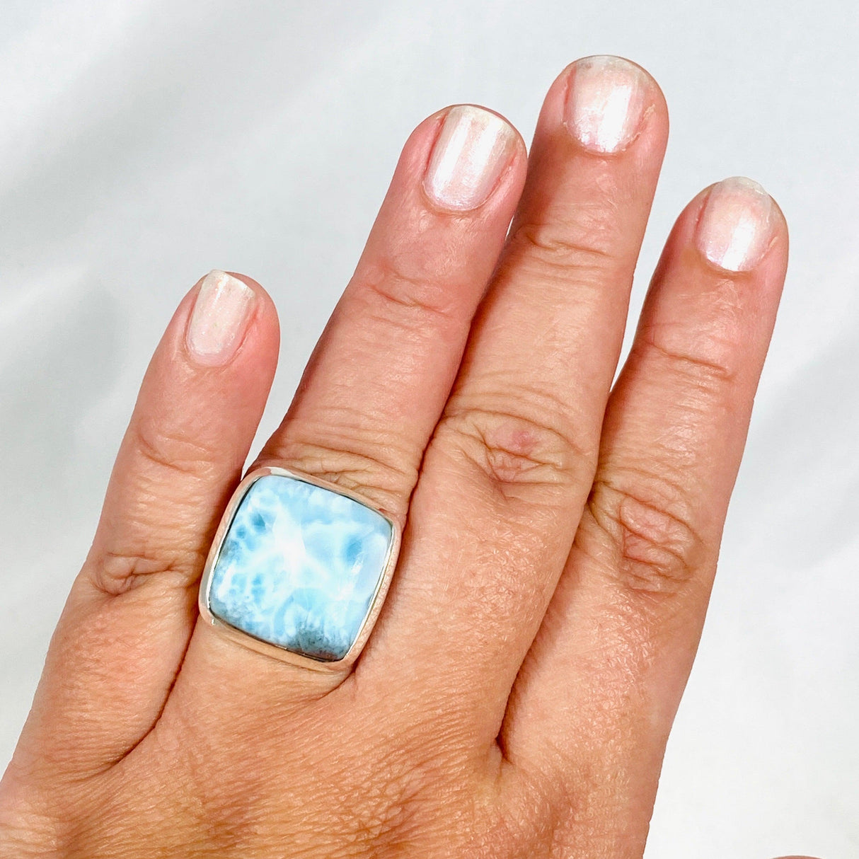 Larimar Square Ring Size 10 KRGJ3090 - Nature's Magick