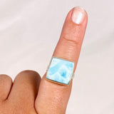 Larimar Square Ring Size 9 KRGJ3089 - Nature's Magick