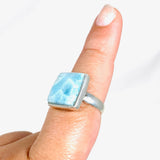 Larimar Square Ring Size 9 KRGJ3089 - Nature's Magick