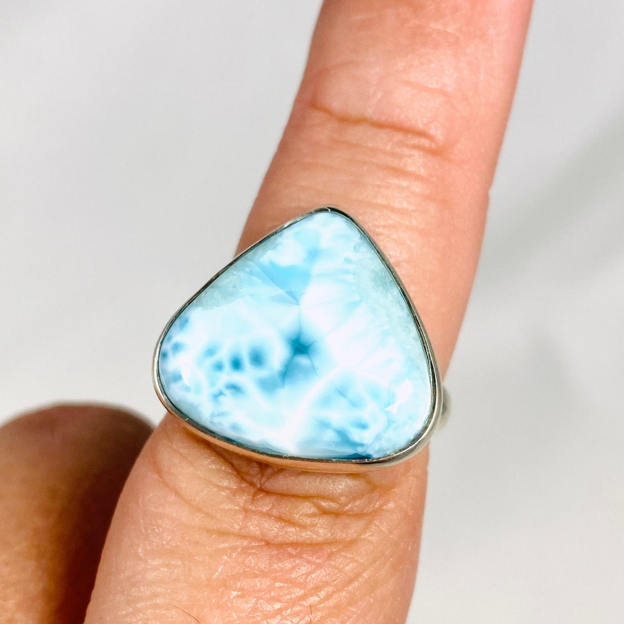 Larimar Teardrop Ring Size 8 KRGJ3088 - Nature's Magick