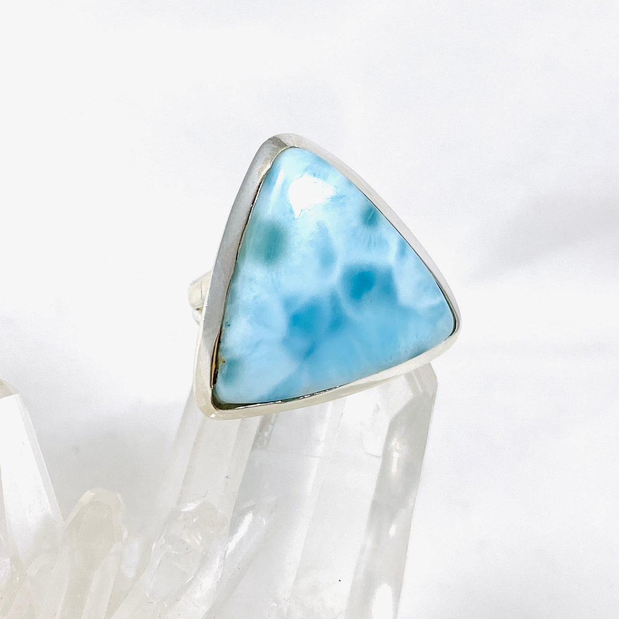 Larimar Triangular Ring Size 6 KRGJ3097 - Nature's Magick