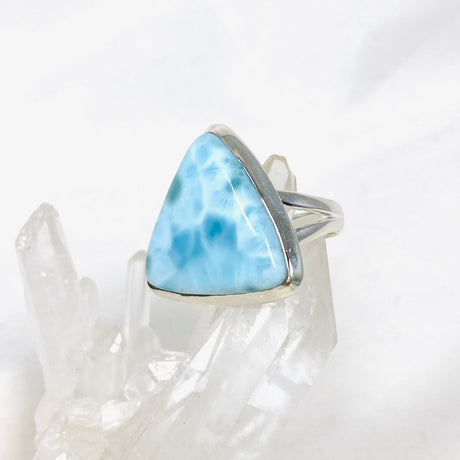 Larimar Triangular Ring Size 6 KRGJ3097 - Nature's Magick