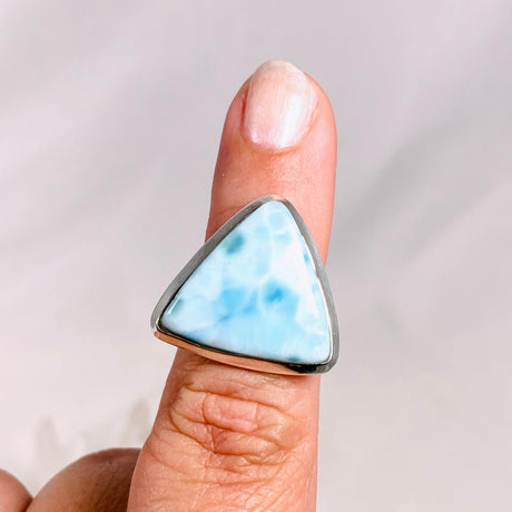 Larimar Triangular Ring Size 6 KRGJ3097 - Nature's Magick