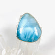 Larimar Triangular Ring with Hammered Band Size 11 KRGJ3100 - Nature's Magick