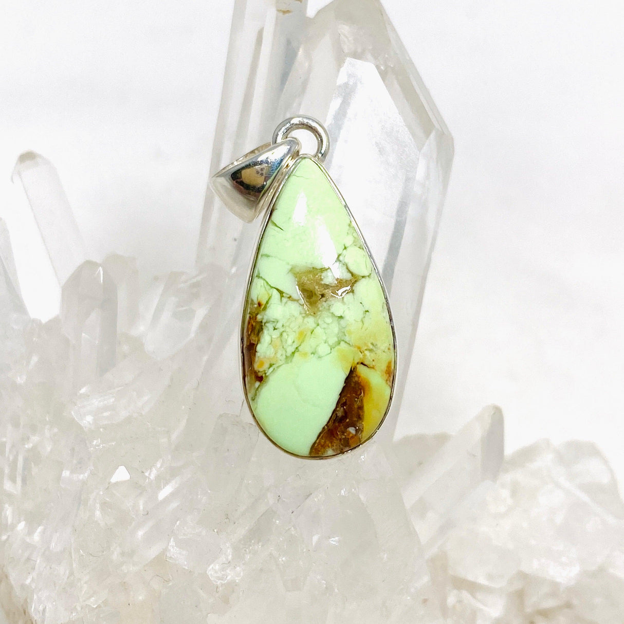 Lemon Chrysoprase Teardrop Pendant KPGJ4366 - Nature's Magick