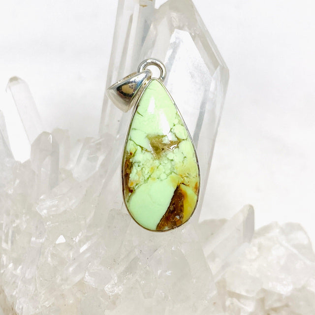 Lemon Chrysoprase Teardrop Pendant KPGJ4366 - Nature's Magick