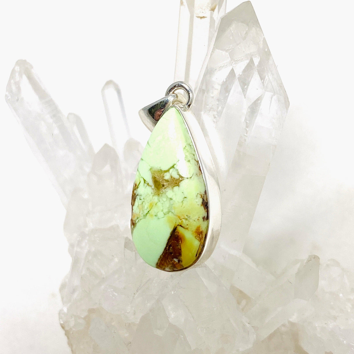 Lemon Chrysoprase Teardrop Pendant KPGJ4366 - Nature's Magick