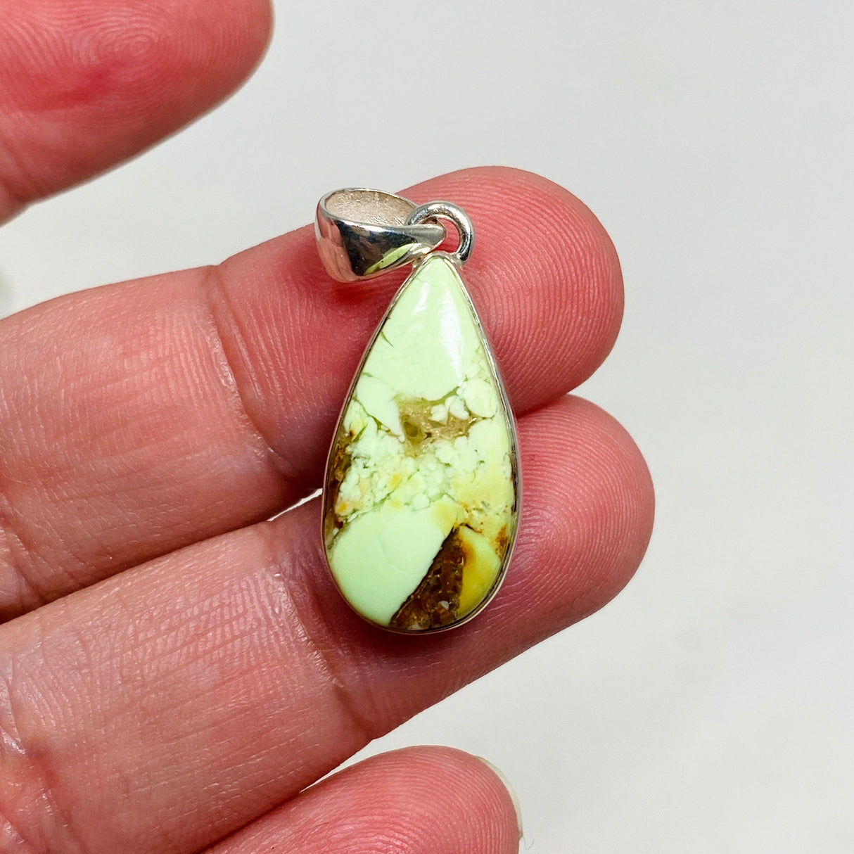 Lemon Chrysoprase Teardrop Pendant KPGJ4366 - Nature's Magick