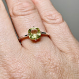 Lemon Quartz Faceted Square Solitare Ring R4806