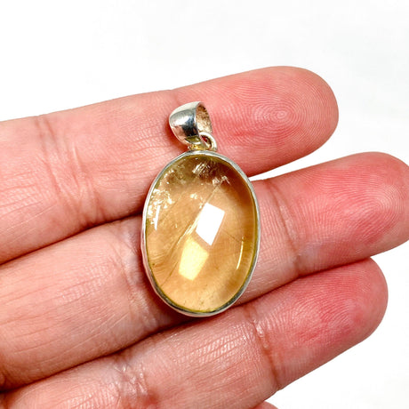 Lemon Quartz oval cabochon pendant KPGJ3084 - Nature's Magick